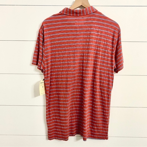 Splendid Mills NWT Striped Slub Pima Short Sleeve Polo T-Shirt Tee Size XL - Picture 5 of 9